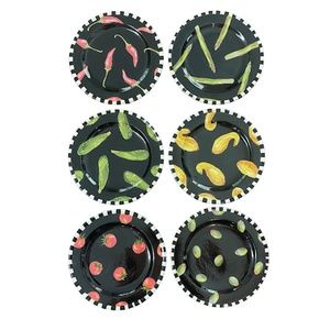 6 Droll Designs Handmade and Hand painted plates